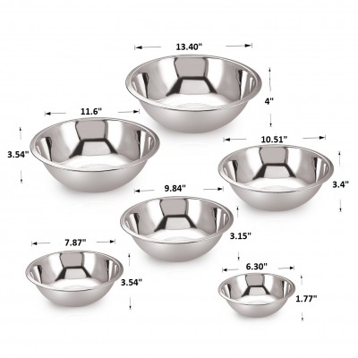 Stainless Steel Extra Deep Mixing Bowls