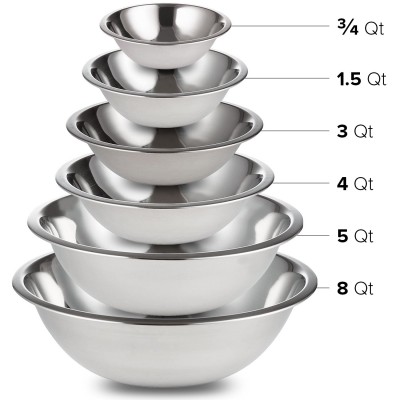 Stainless Steel Extra Deep Mixing Bowls