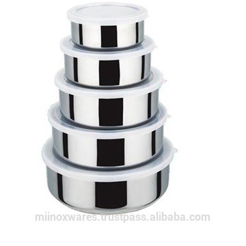 Stainless Steel Plastic Lid Bowls Set